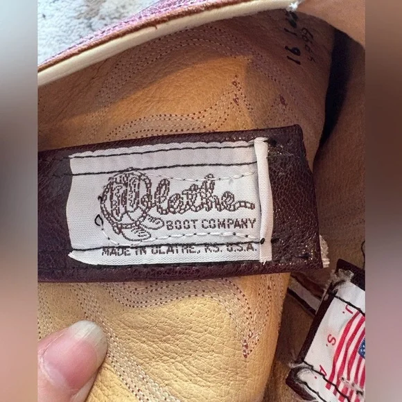 Olathe Brown/Red Leather Cowboy Boots - Picture 6 of 8